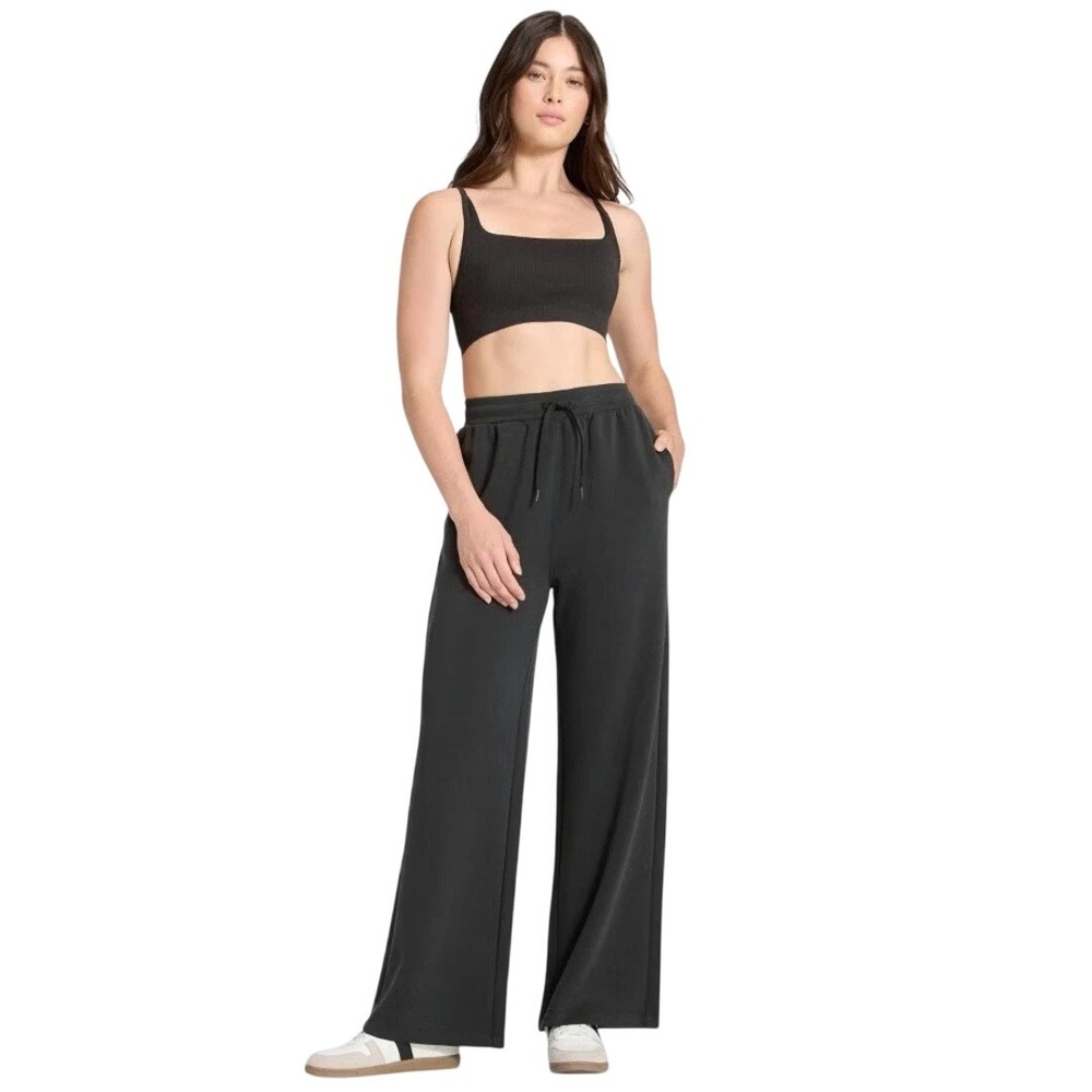 All in Motion Women's Black Airy Sleek Wide Leg Sweatpants Size S